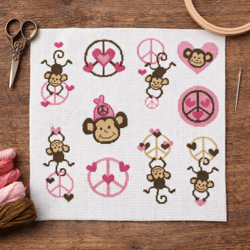 Peace Monkey Love Pink