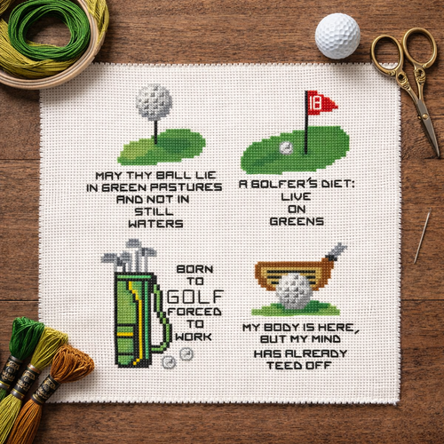 Golf Quotes Mini Pattern