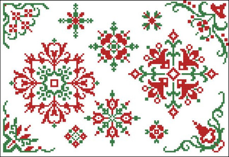 Christmas Motifs & Borders cross stitch pattern