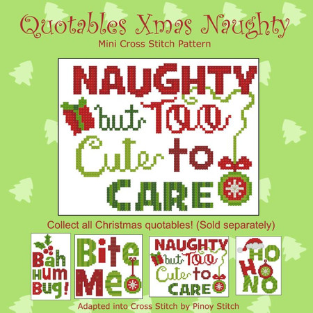 Quotables Christmas Naughty Cross Stitch Pattern - PinoyStitch