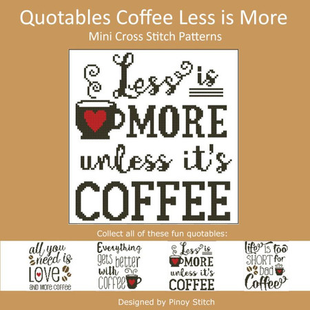 Coffee Quote Cross Stitch Pattern Download PDF Coffee Sampler 