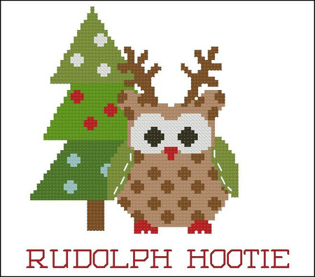 Christmas Hootie 003 Rudolph cross stitch pattern
