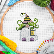 Whimsical Gnome Spooky Mini Cross Stitch Pattern PDF