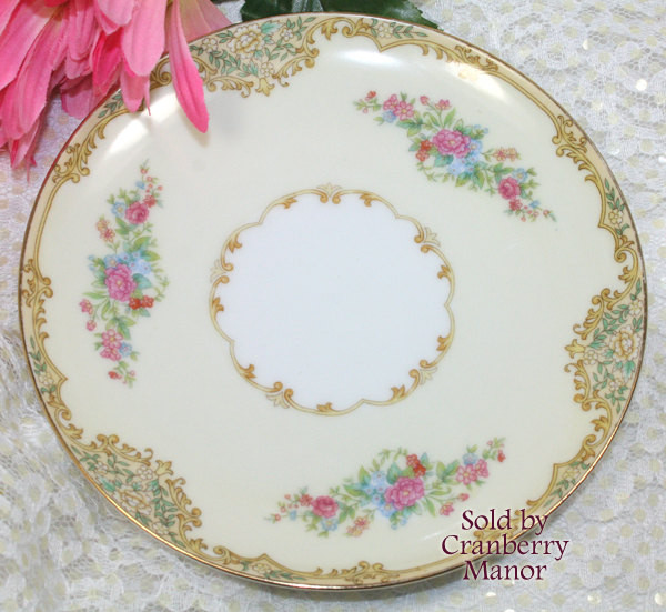 Noritake Japan Saucer Pink Plate Rose Dish Vintage Designer