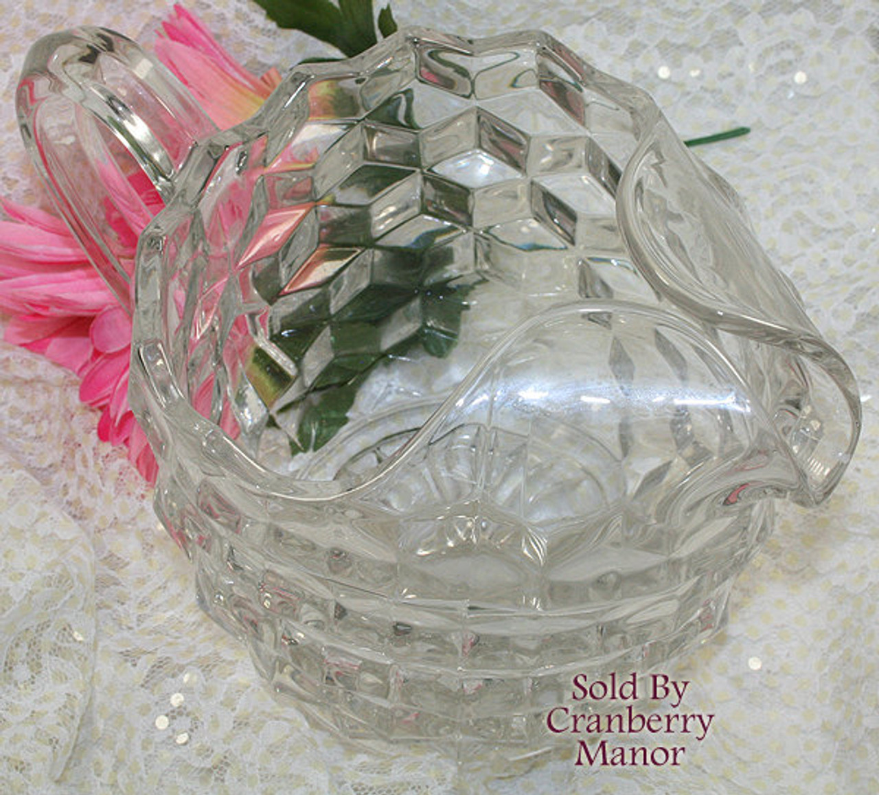 Fostoria American Clear 1/2 gallon Pitcher 8 Water Iced Tea Jug Glass w  Ice Lip