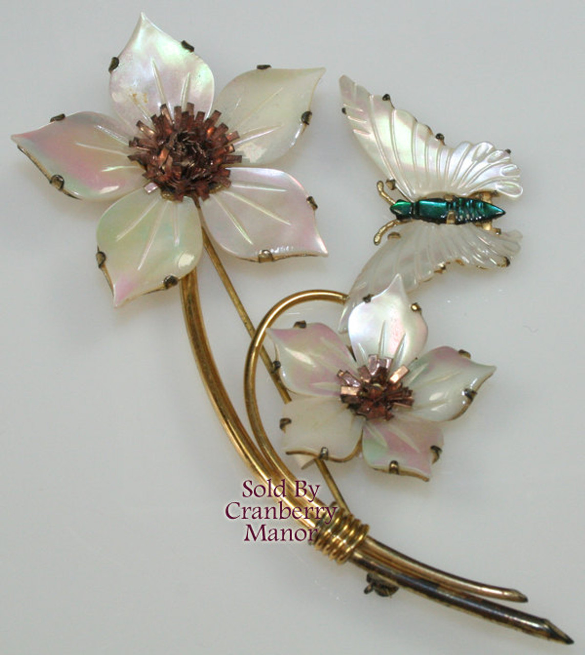 Lang Jewelry Company Sterling Silver Mid-Century Floral Brooch - Ruby Lane