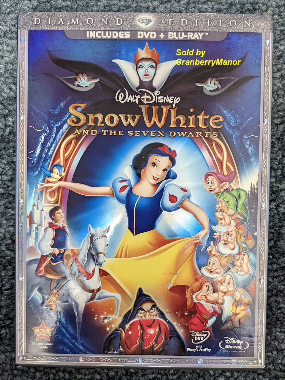 Disney Snow White And The Seven Dwarfs Diamond Edition Family Kids Movie  Blu-ray & DVD