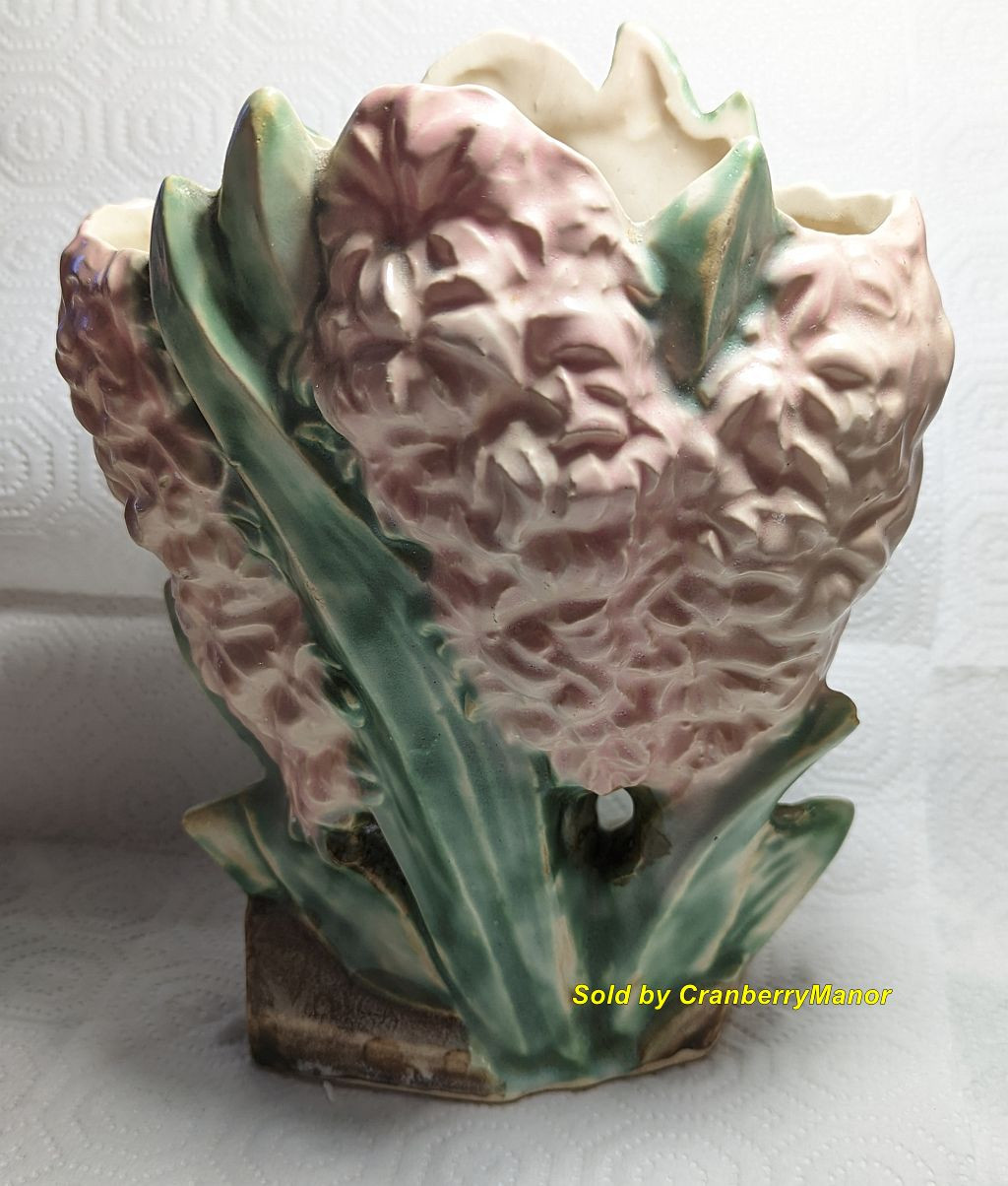 McCoy Vase Pink Hyacinth Flower Vintage Mid Century Designer USA
