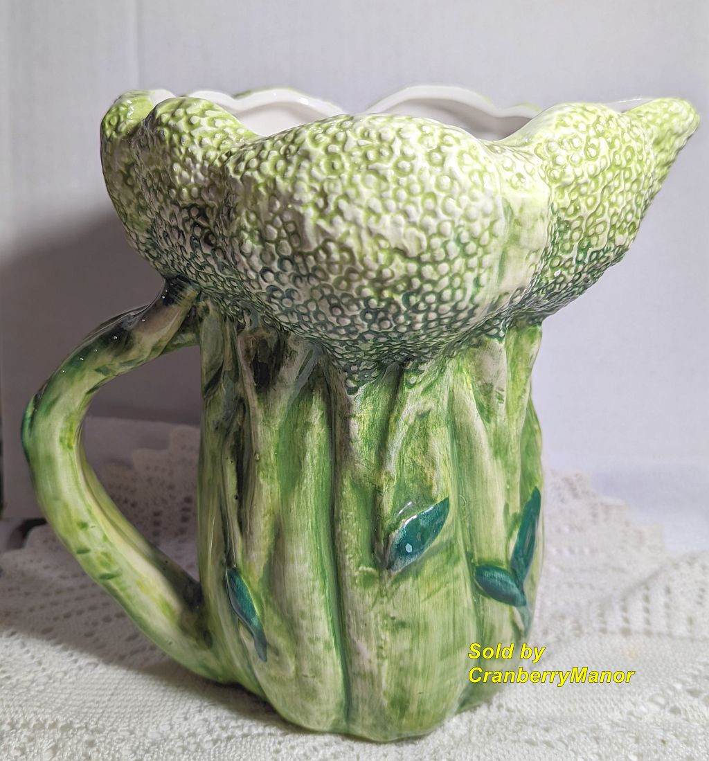 Seymour Mann Pitcher Les Vegetables Broccoli Ceramic Cup Vintage