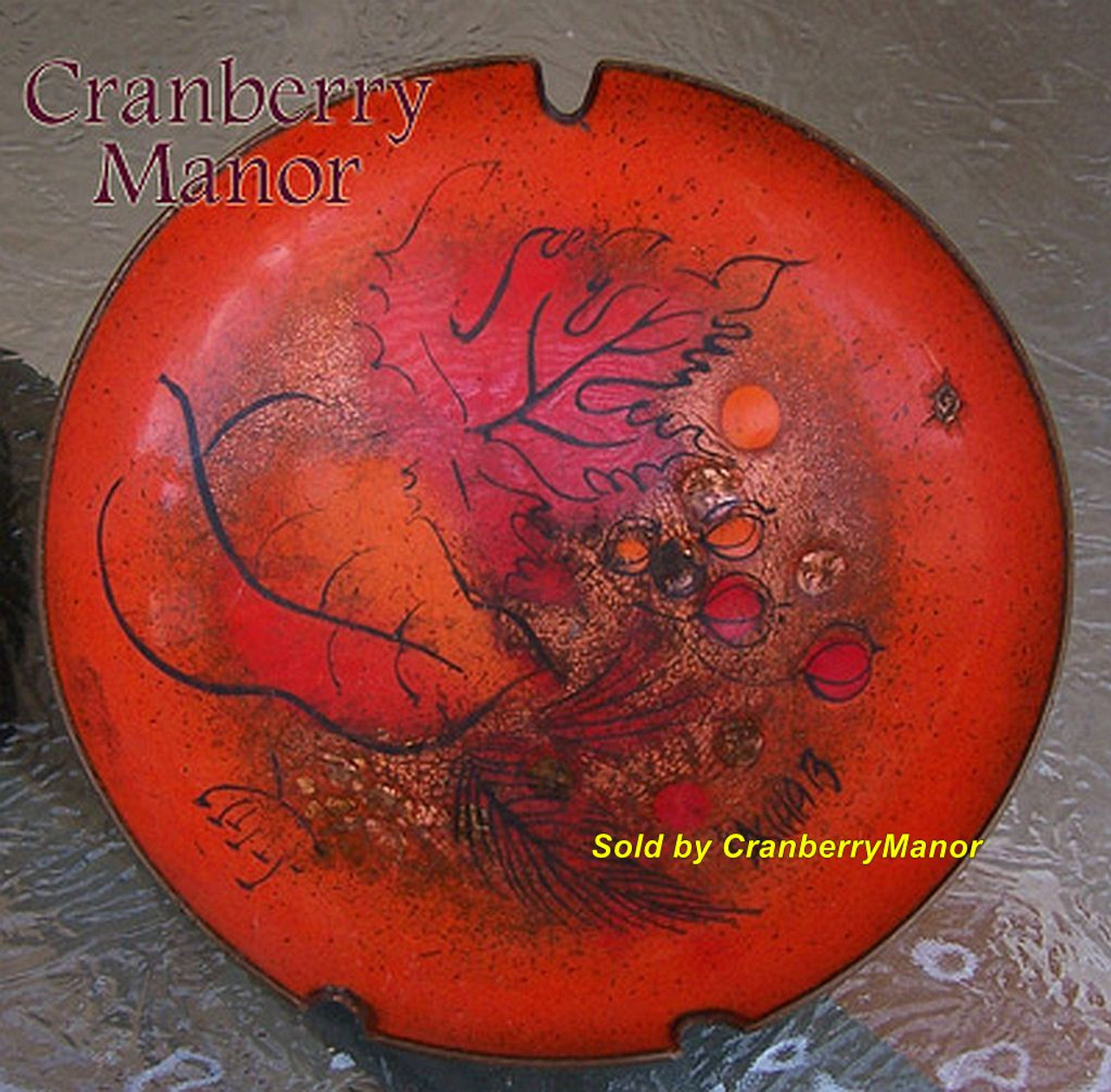 Sascha Brastoff California MCM Orange Copper Tray Plate Vintage Designer  Pottery - CranberryManor Fine Antiques & Vintage Collectibles