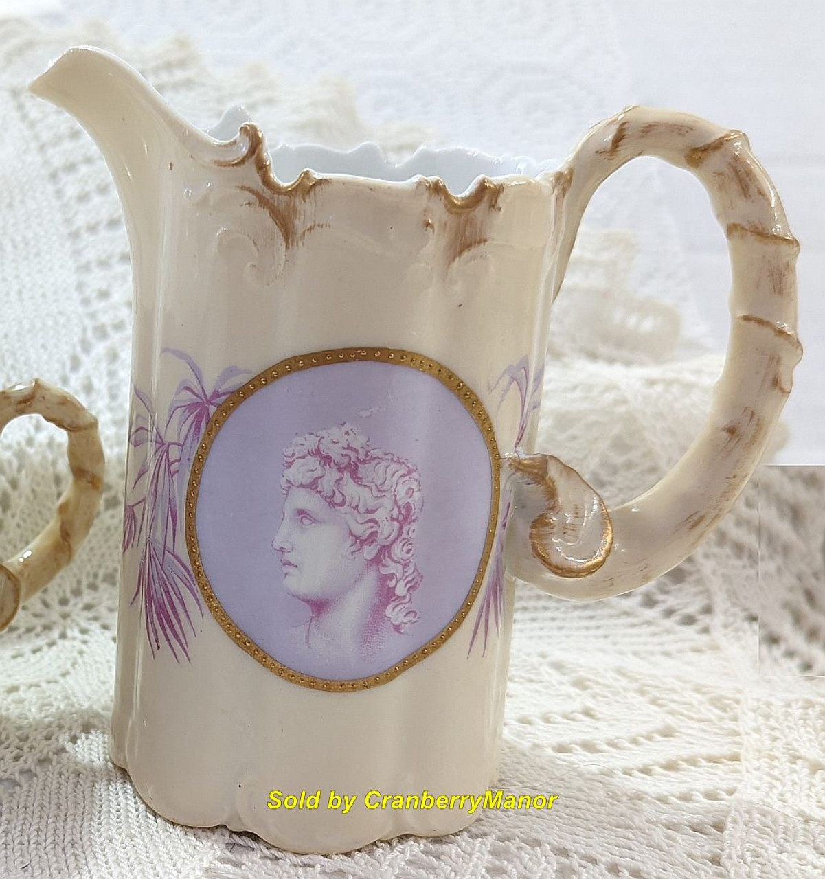 Antique Rosenthal Monbijou Cameo Cream Sugar Vintage Designer Bavaria  Porcelain