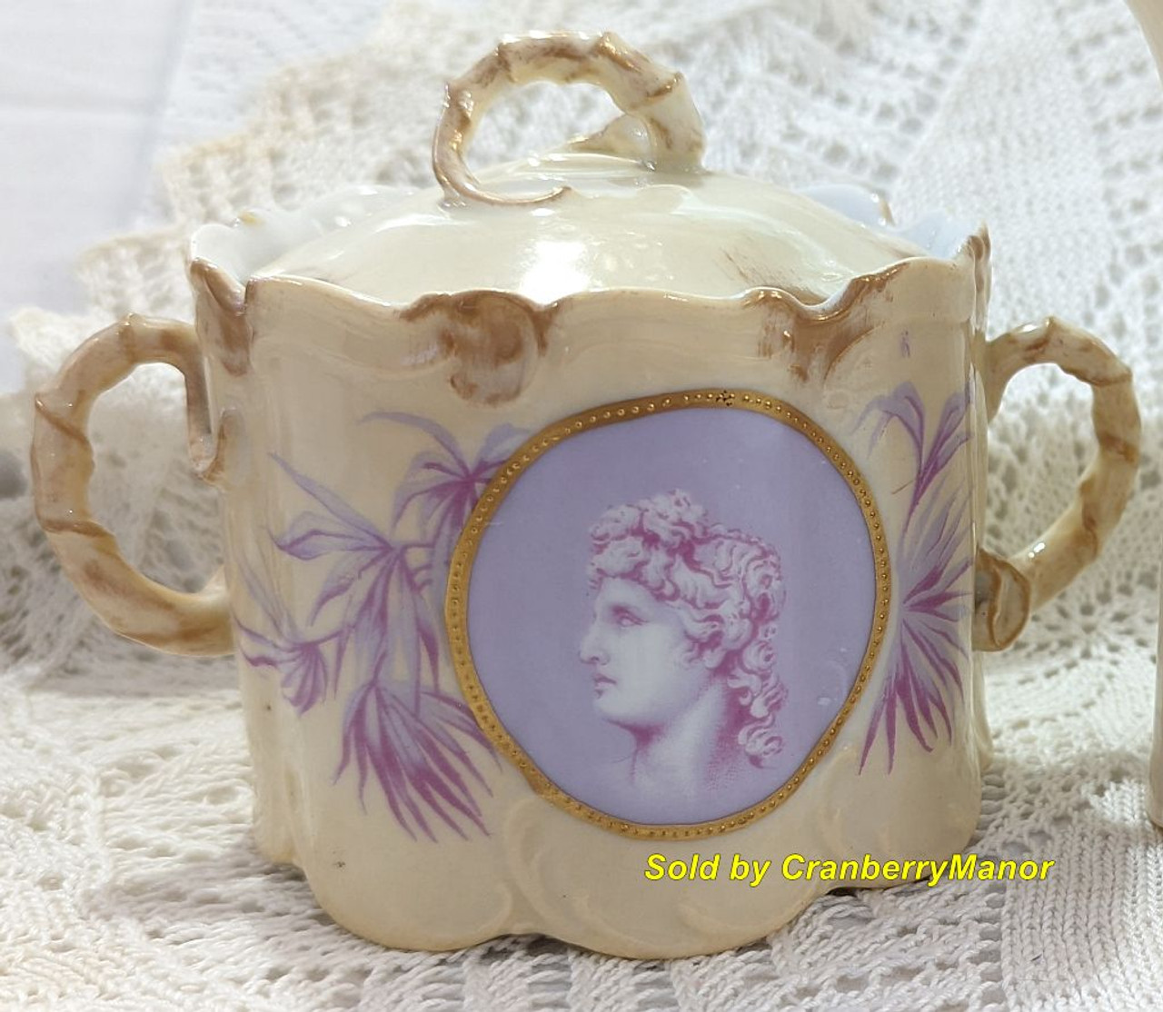 Antique Rosenthal Monbijou Cameo Cream Sugar Vintage Designer