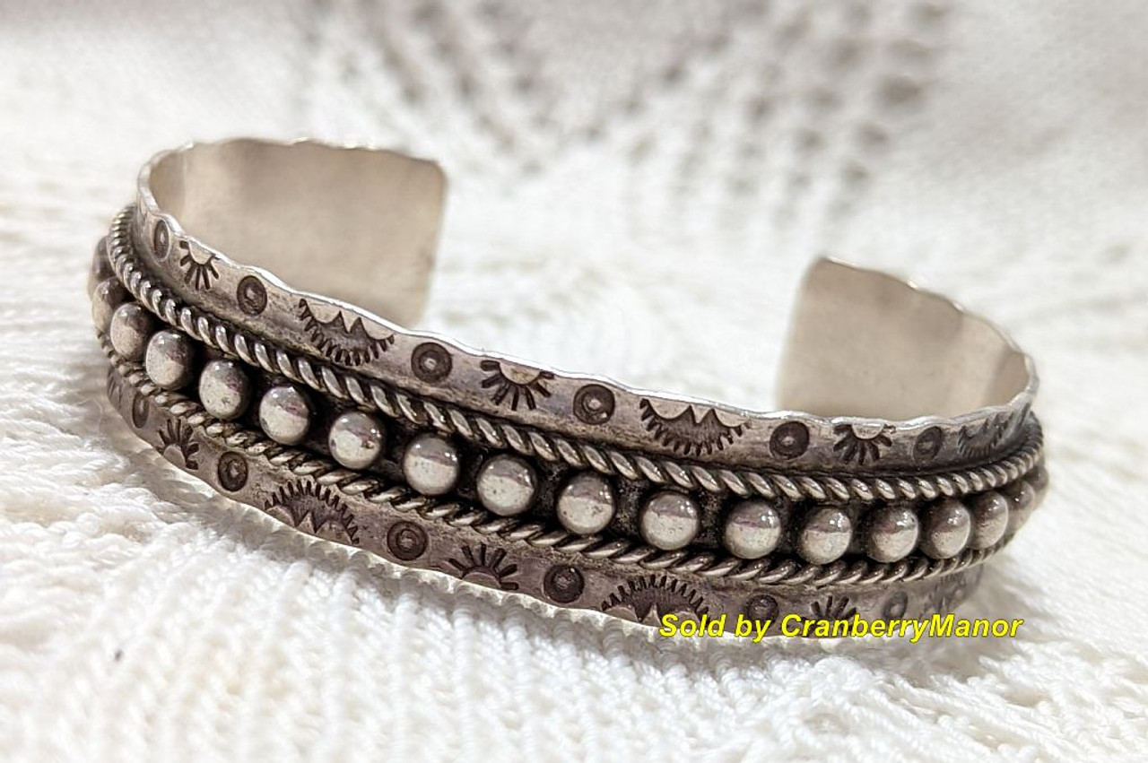 Zuni Vintage Sterling Silver Cuff Bracelet