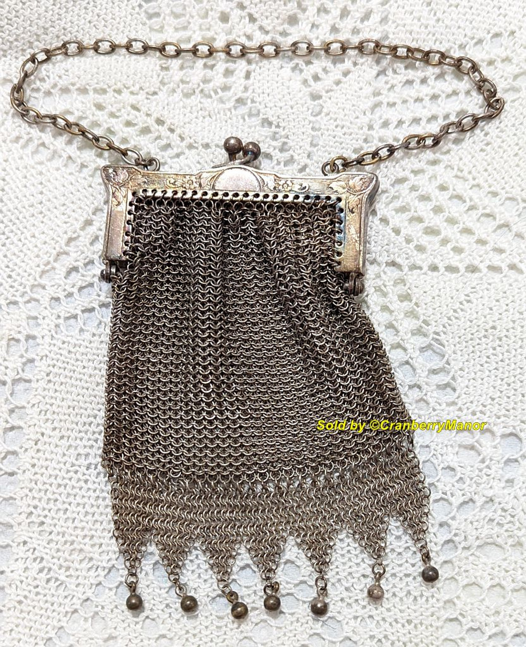 Antique 800 silver mesh chainmail purse bag | eBay