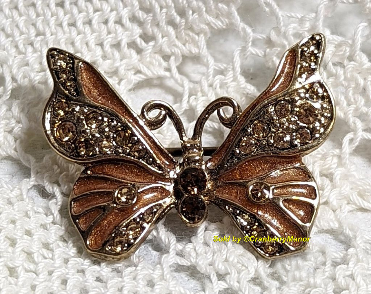 Enamel Butterfly Art Nouveau Buckle Pendant - Ruby Lane