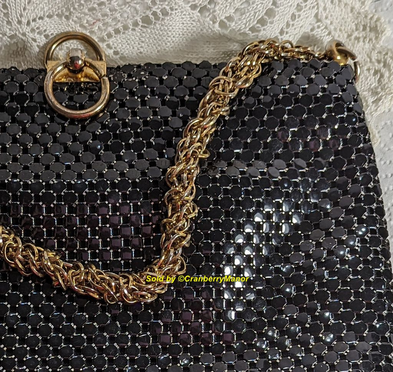 Sold at Auction: Antique Floral Mesh Whiting + Davis purse