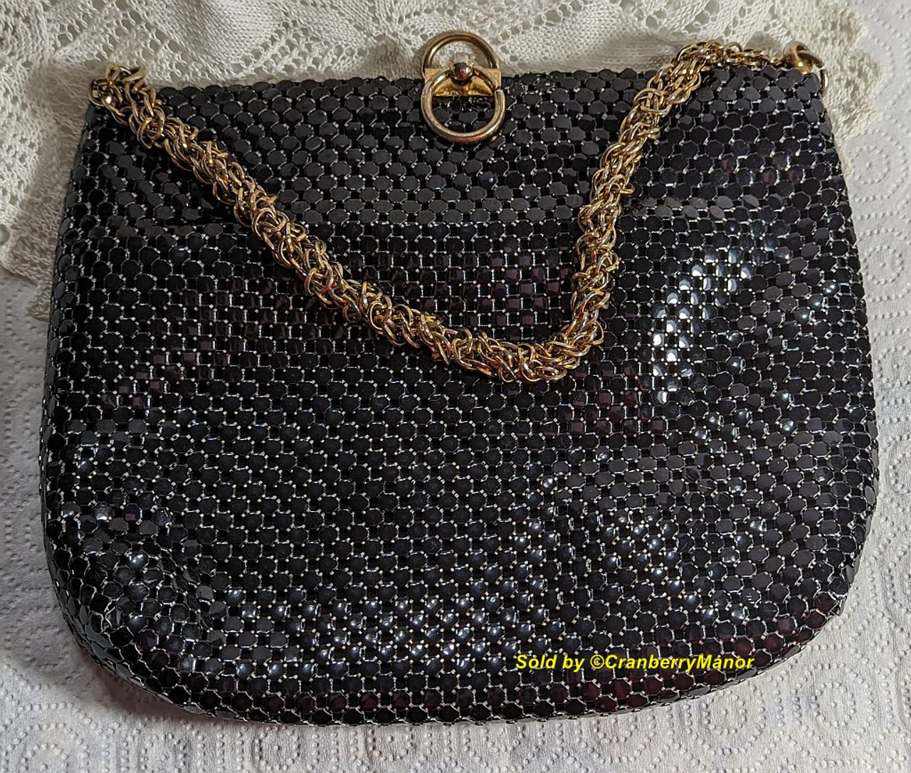 Vintage Whiting and Davis Gold Mesh Bag in Original Box - Ruby Lane