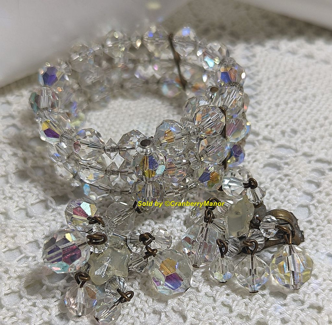 Antiqued Crystal Rhinestone Bracelet