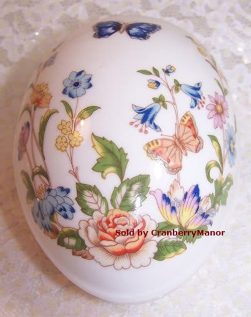Aynsley Cottage Garden Butterfly Egg Box Vintage Designer Porcelain