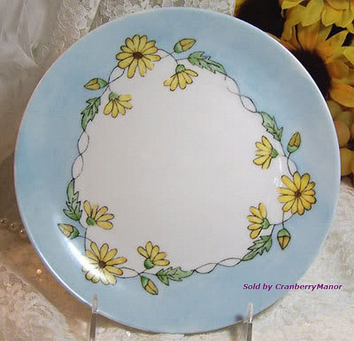 Rosenthal Selb Bavaria Sunflower Plate Vintage Studio Ware Antique Handpainted Student China