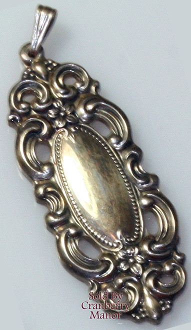 Towle Sterling Silver Grand Duchess Art Nouveau Revival 1.5" Pendant Necklace Vintage