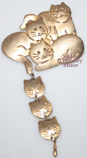 Ultracraft  Kitty Cat Kitten Brooch Vintage