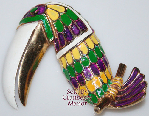 Vendome Brooch Coro Toucan Bird Pin Vintage Couture Designer Jewelry