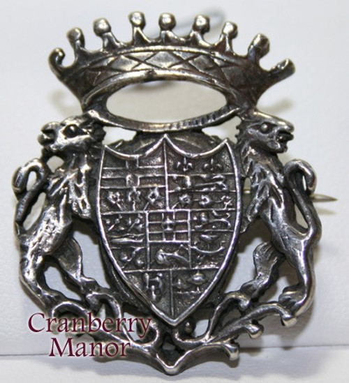 Antique Sterling Silver Canada 7 Province Badge Brooch Crown Lion Griffon  Vintage 1900s Canadian Designer Fashion Jewelry Gift