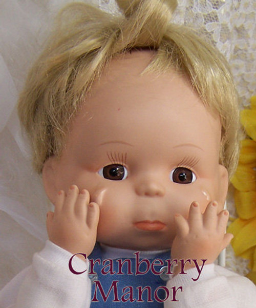 LA LTD Doll Crying Baby Boy Toy Vintage Blue Bisque Porcelain Gift