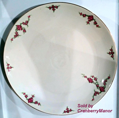 H & C Selb Bavaria Chop Plate in Rosalind, Vintage