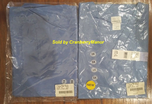 WS Fundamentals Ceil Blue Scrub Set 3XL, NOS NWT in Bag