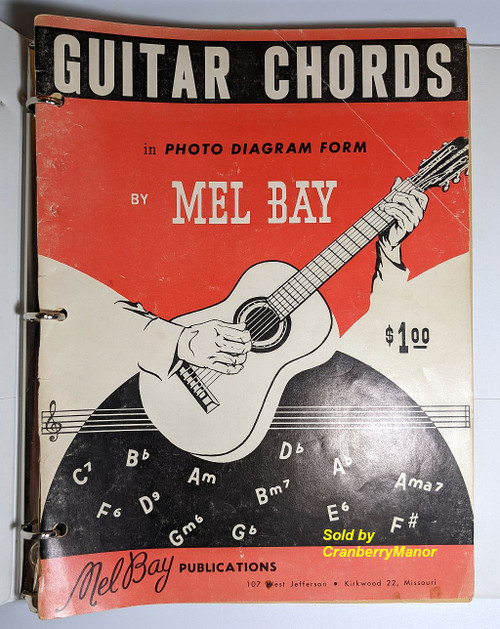 Mel Bay Guitar Chords Photo Diagram Vintage 1959 Sheet Music Lesson Book Instruction