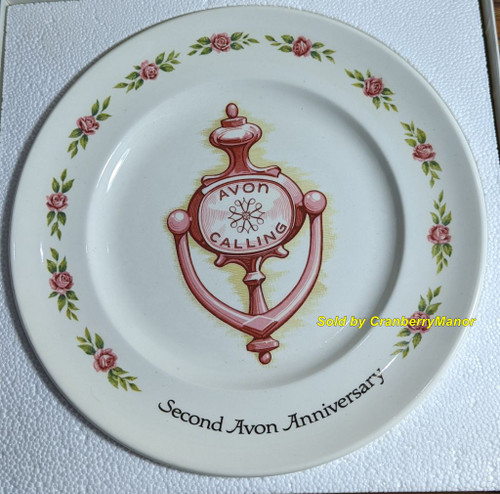 Avon 2nd Anniversary Door Knocker Plate in Box Vintage Designer China