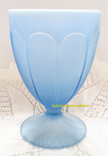 Fenton Glass Blue Opalescent Stretch Vase Candy Box Vintage Designer Bowl Gift