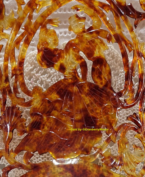 Spanish Mantilla Peineta Comb Celluloid Faux Tortoise Shell Hair Jewelry Vintage Flamenco Dance Fashion Accessory Mid Century Gift