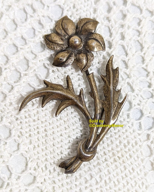 Sterling Silver Flower Brooch Vintage Fine Jewelry