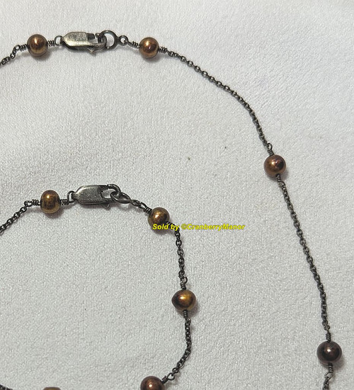 Copper Sterling Silver Necklace Bracelet Vintage Fashion Jewelry