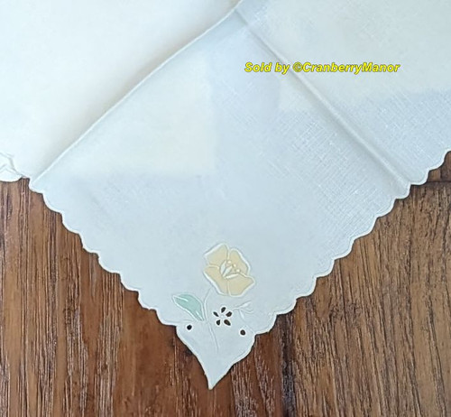 6 Napkin Embroider Openwork Vintage Open Work Linen Set