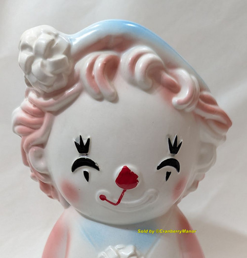 Enesco Inarco Clown Planter Baby Newborn Vase Figurine Vintage Designer Nursery Pottery
