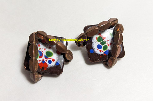 Japanese Komai Damascene Fan Bracelet Mid Century Jewelry