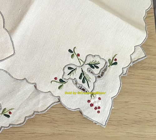 Embroider Maple Leaf Napkin Set Open Work Cloth Vintage Linen Gift Lot 5 Embroider Maple Leaf Napkin Set Open Work Cloth Vintage Linen Gift Lot 5