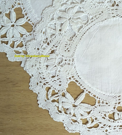 Crochet Lace Doily Floral Flower White Cloth Vintage Linen Gift Lot 2
