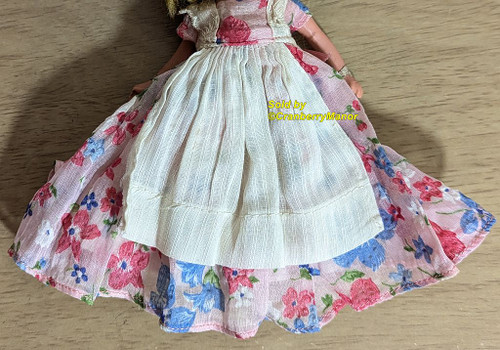 Nancy Ann Storybook English Flower Girl Doll Dress Pink Blue Apron Toy Clothing Vintage Mid Century Designer Repair Parts Gift