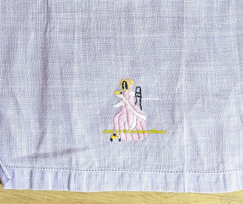 Purple Embroider Guest Hand Towel Pink Needlepoint Cloth Vintage Linen Gift