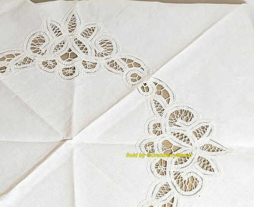 Battenberg Lace Round Tablecloth Draco Industries White Table Cloth Cover Vintage Linen Gift