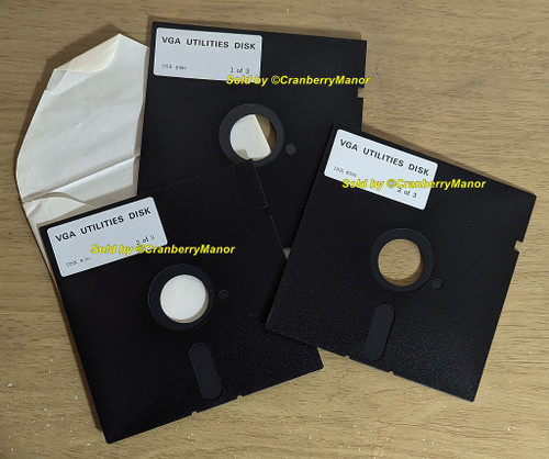 VGA Video Graphics Array Utilities Program IBM DOS Driver Floppy Disc Vintage Computer Analog Monitor Software Gift Lot 3