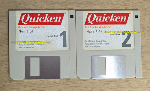 Quicken for Windows Intuit 3.5 Floppy Disc Vintage IBM PC Computer Software Gift Lot 2