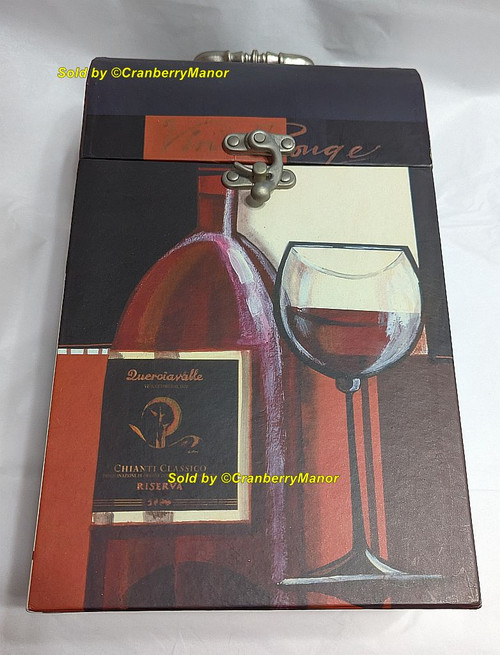 Julia Hawkins Tri Coastal Design Box Vintage Wine Bottle Container Designer Home Décor Gift