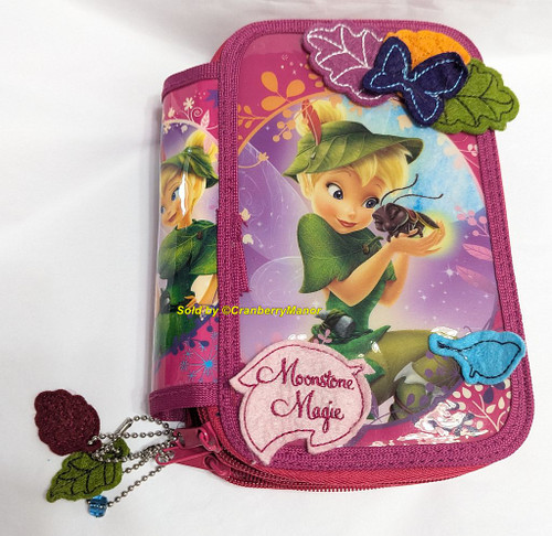 Disney Tinkerbell Moonstone Magic Organizer Fairy Feather Pen Pencil Case School Stationary Toy Gift