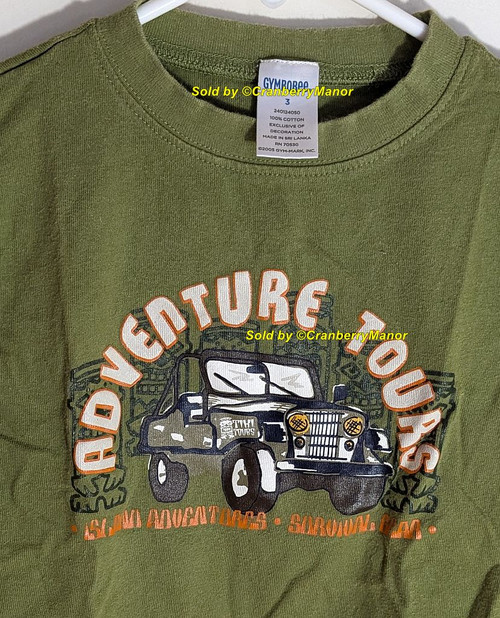 Gymboree Adventure Tour Shirt Olive Green Top Vintage Island Excursion Toddler Child Clothing Gift